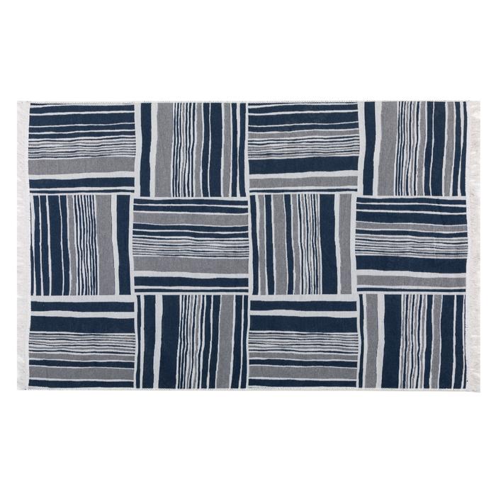 LARISSA PATCH ÇİFT TARAFLI HALI LACİVERT BEYAZ 120X180