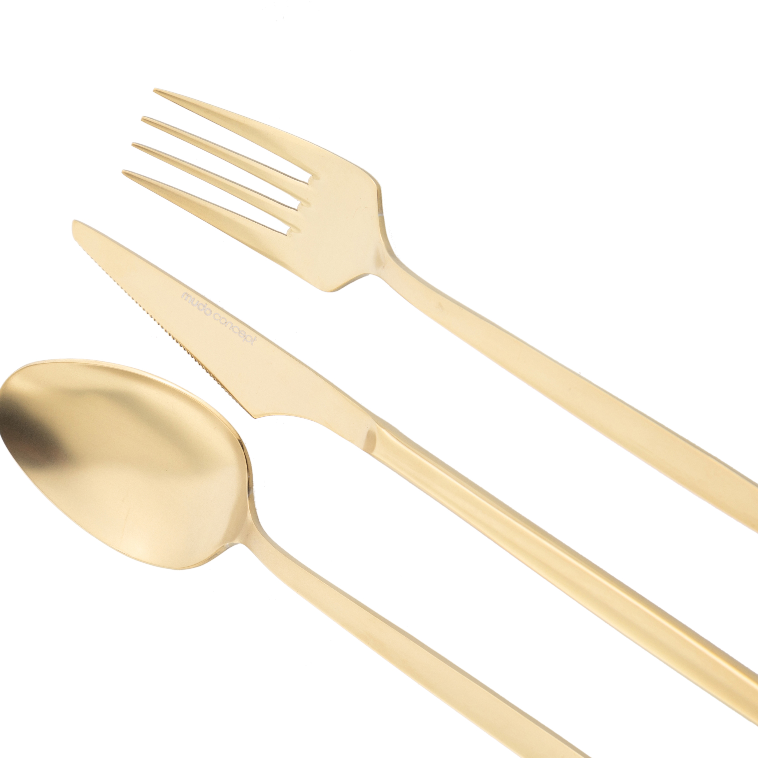 GRAND 18 PARÇA TATLI ÇATAL KAŞIK BIÇAK TAKIMI- MAT GOLD