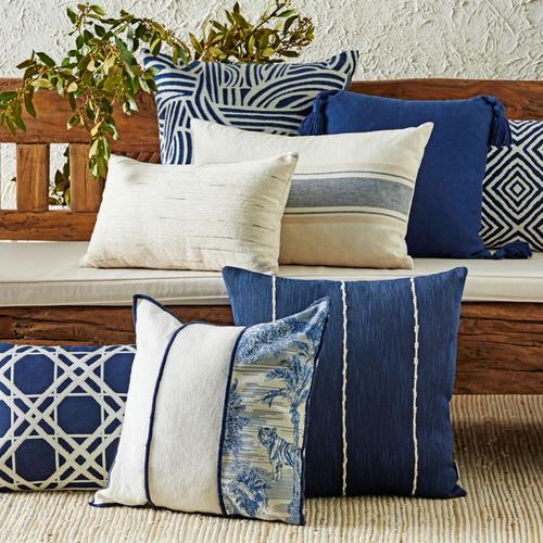  ALICE ÇİZGİLİ KIRLENT LACİVERT 50X50