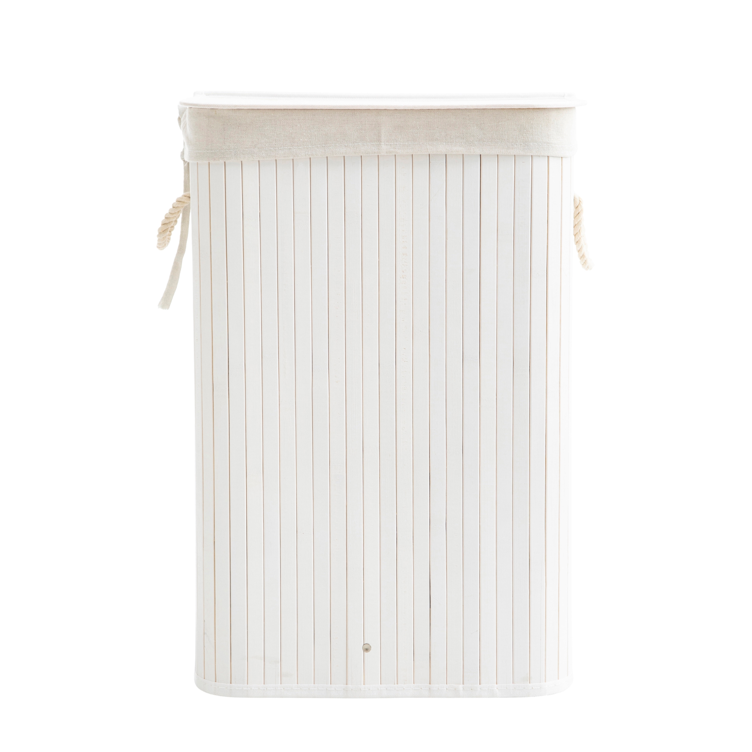SUHO BAMBU ÇAMAŞIR SEPETİ BEYAZ 40X30X61