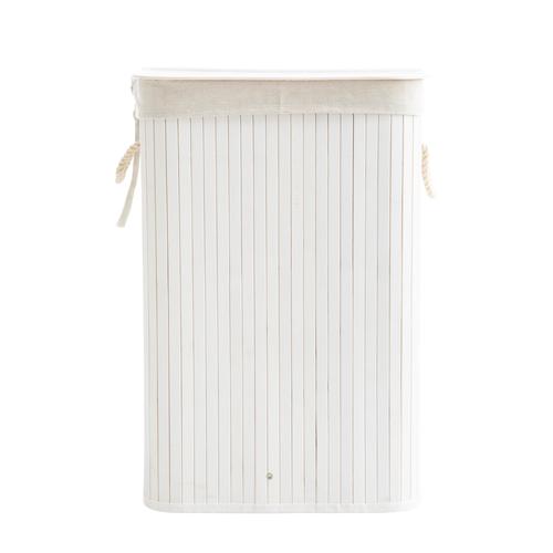  SUHO BAMBU ÇAMAŞIR SEPETİ BEYAZ 40X30X61