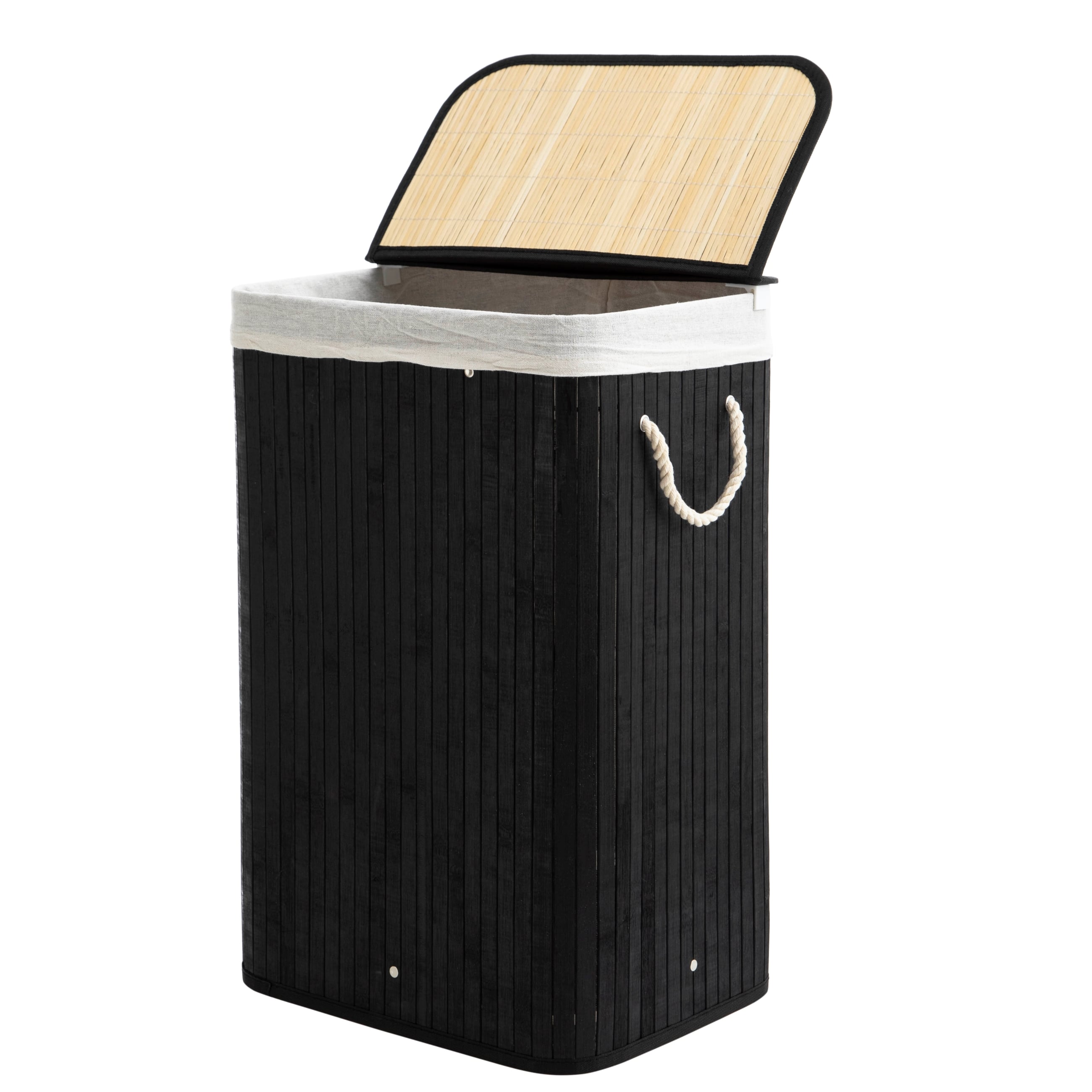 SUHO BAMBU ÇAMAŞIR SEPETİ SİYAH 40X30X61