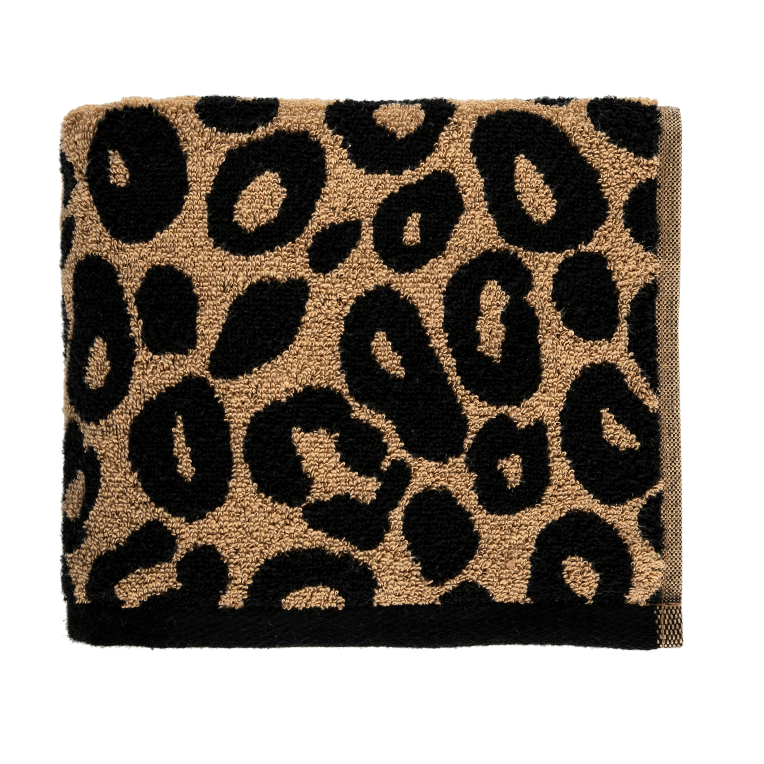 BENEDICT LEOPAR YÜZ HAVLUSU BEJ 50X80