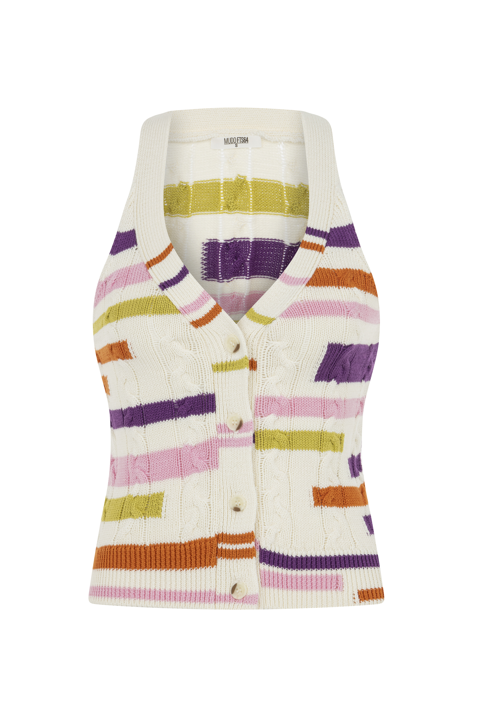 ÇİZGİLİ KOLSUZ TRİKO BLUZ