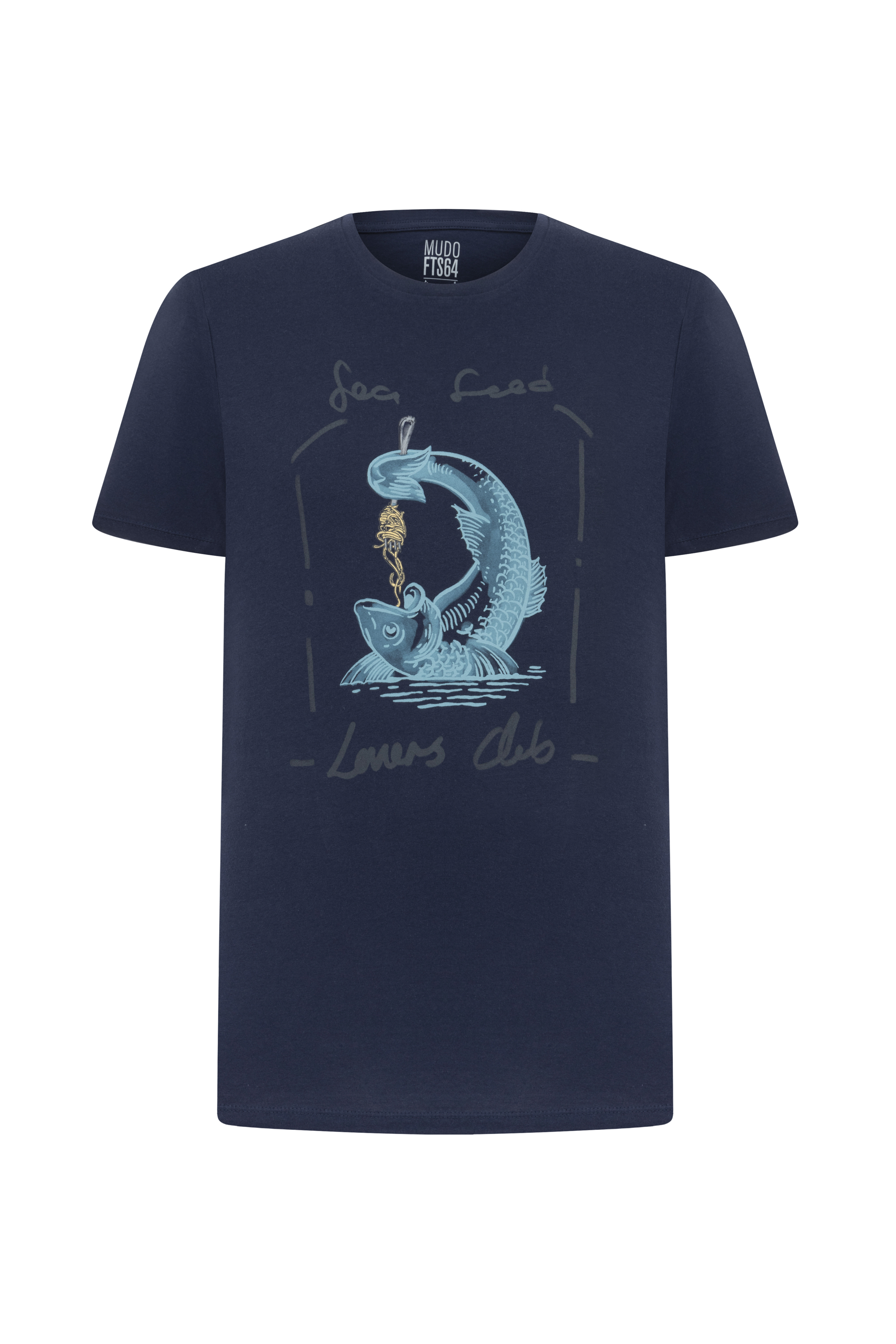 BASKILI BİSİKLET YAKA KISA KOLLU T-SHIRT