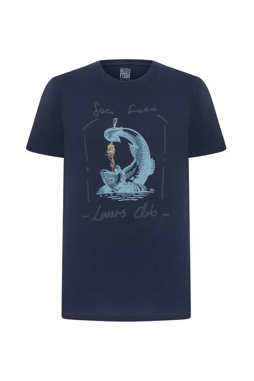  BASKILI BİSİKLET YAKA KISA KOLLU T-SHIRT