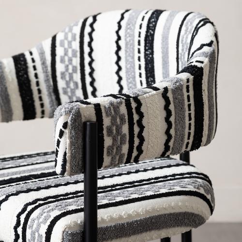  PAROS SANDALYE SİYAH DESENLİ