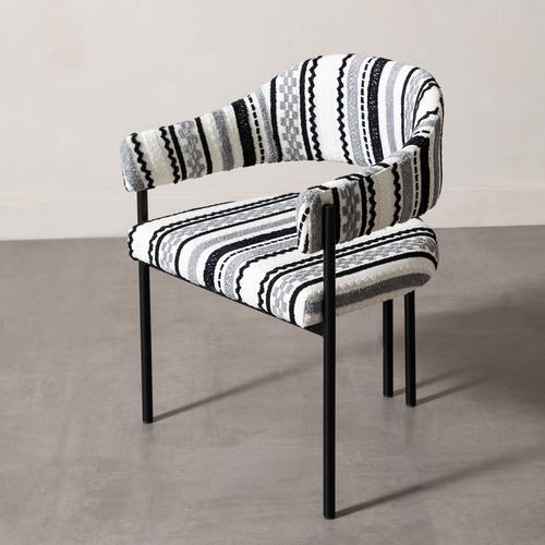  PAROS SANDALYE SİYAH DESENLİ