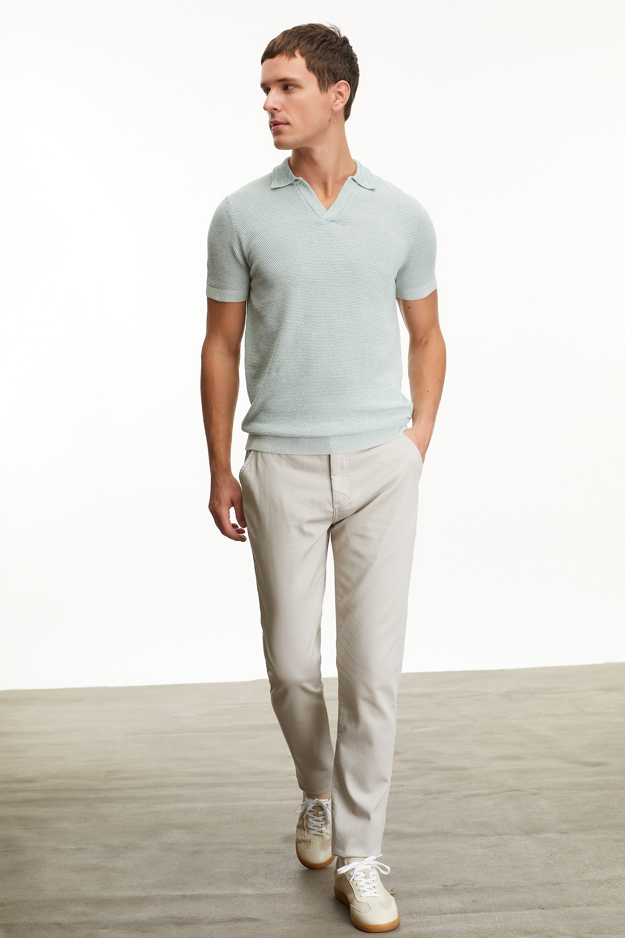 DOKULU POLO YAKA KISA KOLLU TRİKO