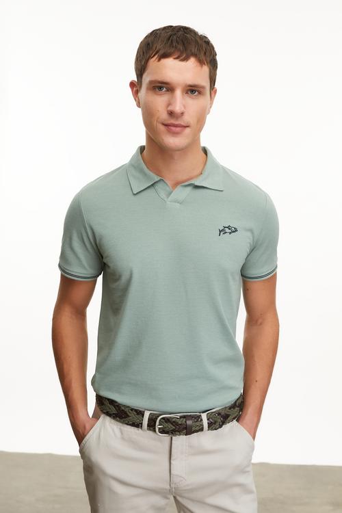  NAKIŞLI POLO YAKA KISA KOLLU T-SHIRT