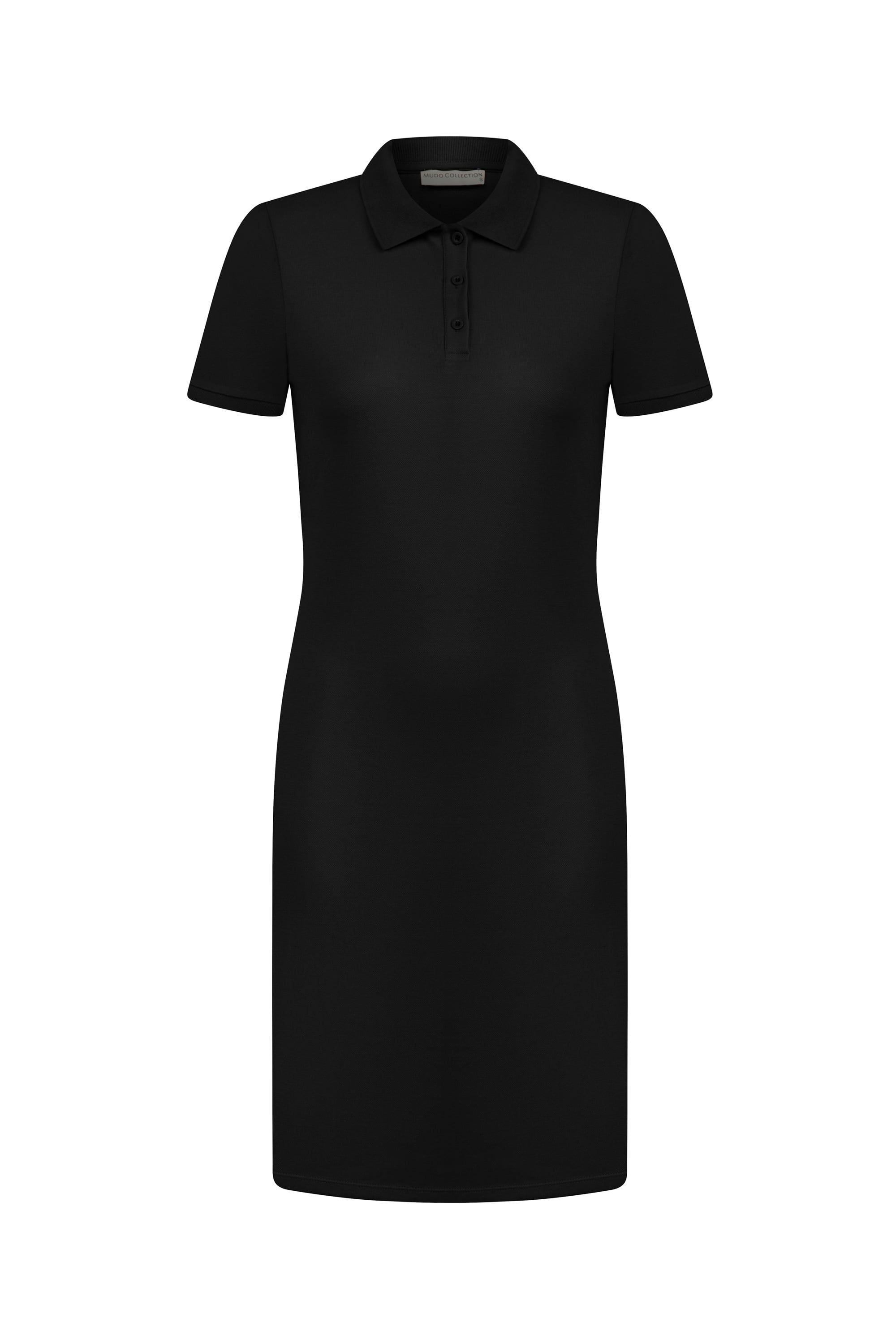 POLO YAKA KISA KOLLU MİNİ ELBİSE