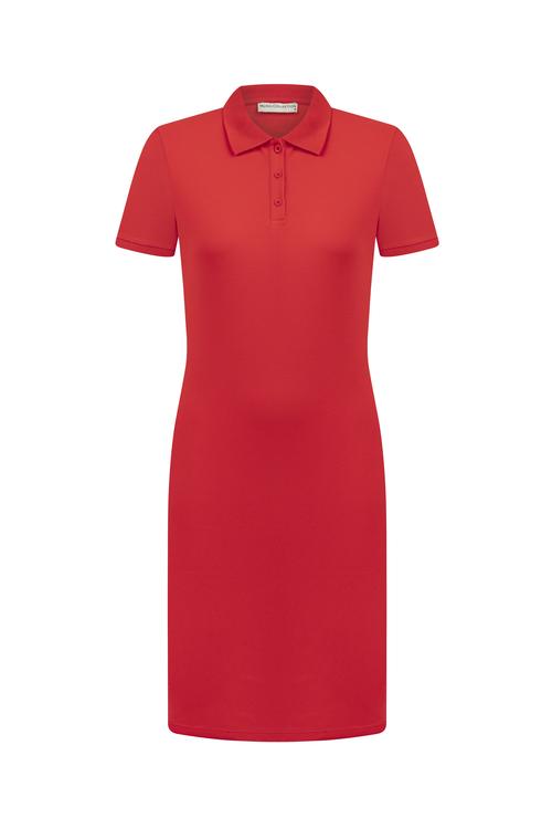  POLO YAKA KISA KOLLU MİNİ ELBİSE