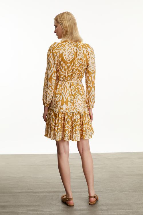  ETNİK DESENLİ MİNİ KLOŞ ELBİSE