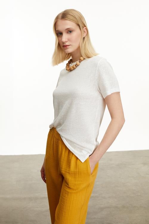  U YAKA KISA KOLLU T-SHIRT