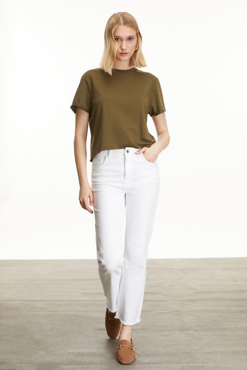  KISA KOLLU CROP T-SHIRT