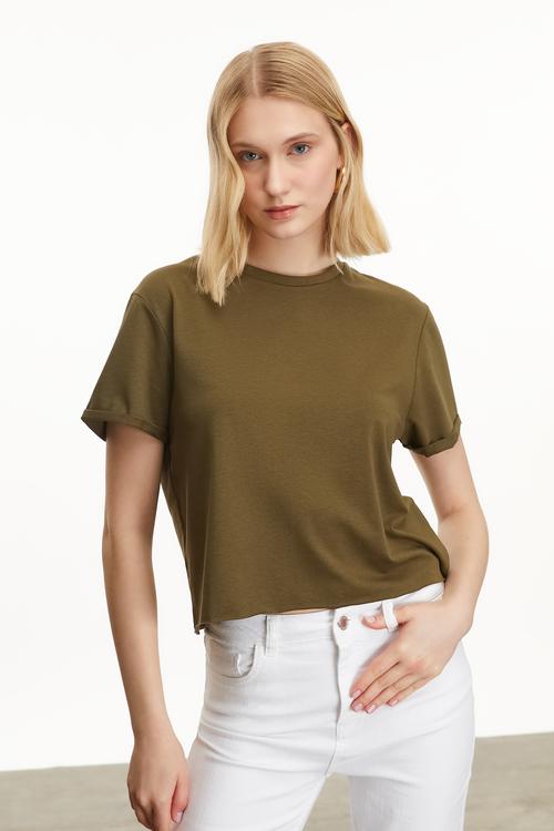  KISA KOLLU CROP T-SHIRT