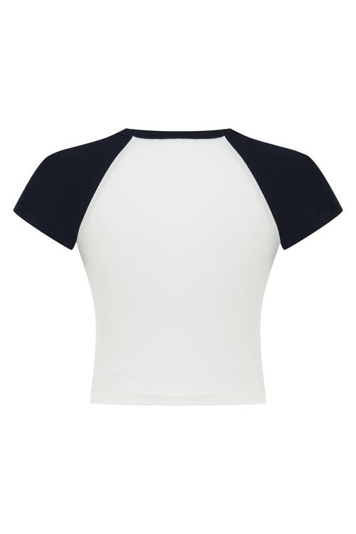  RENK BLOKLU CROP T-SHIRT