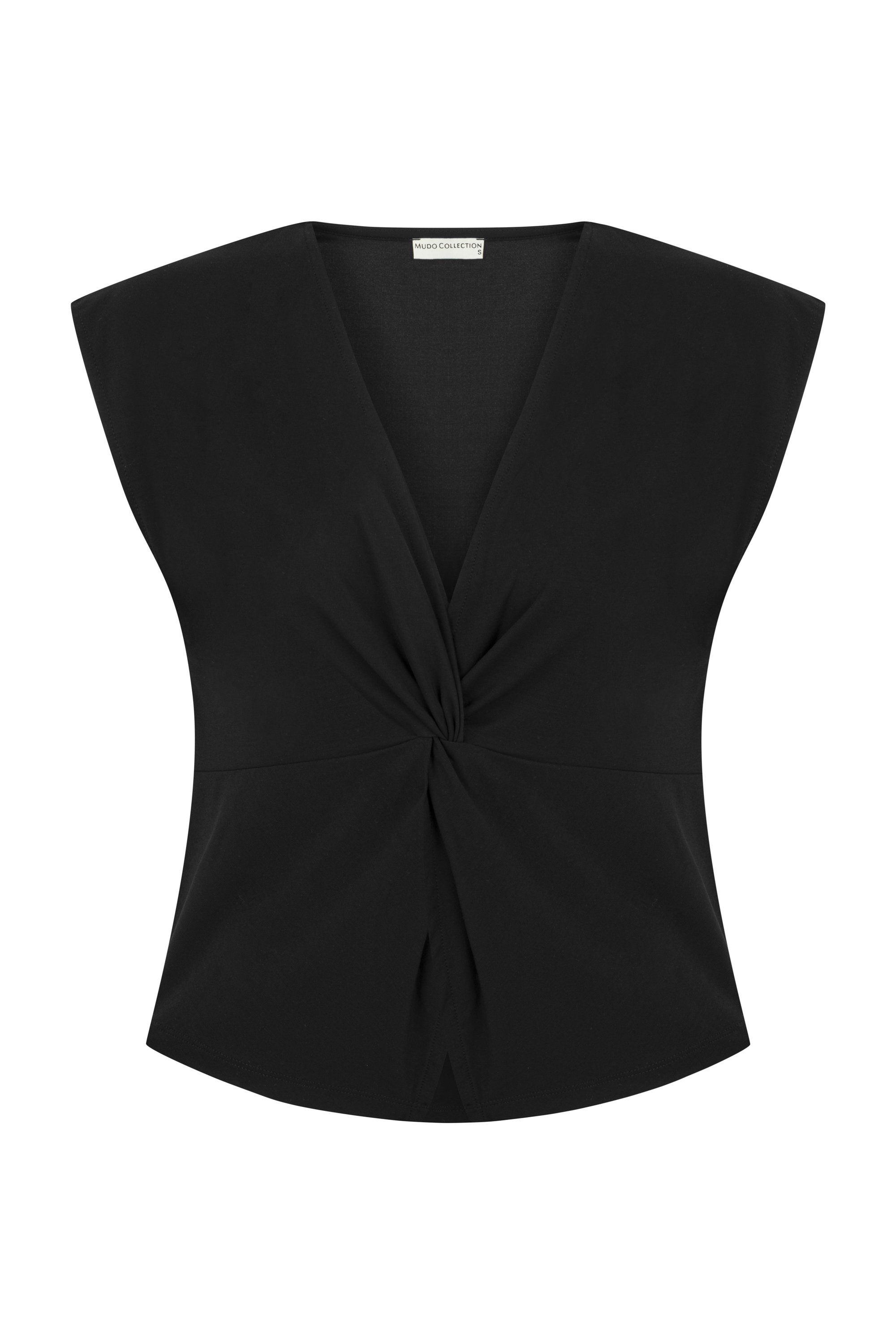 BÜZGÜLÜ V YAKA CROP BLUZ