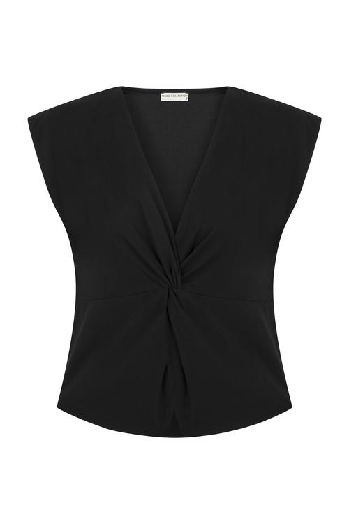  BÜZGÜLÜ V YAKA CROP BLUZ