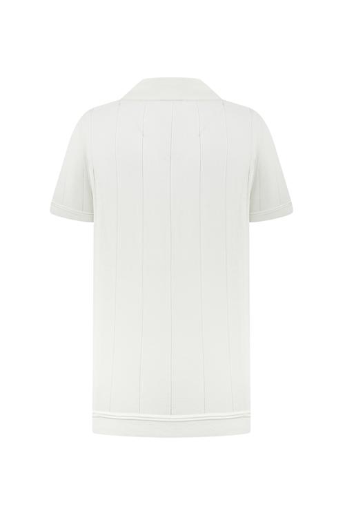  ÖRGÜLÜ POLO YAKA KISA KOLLU TRİKO