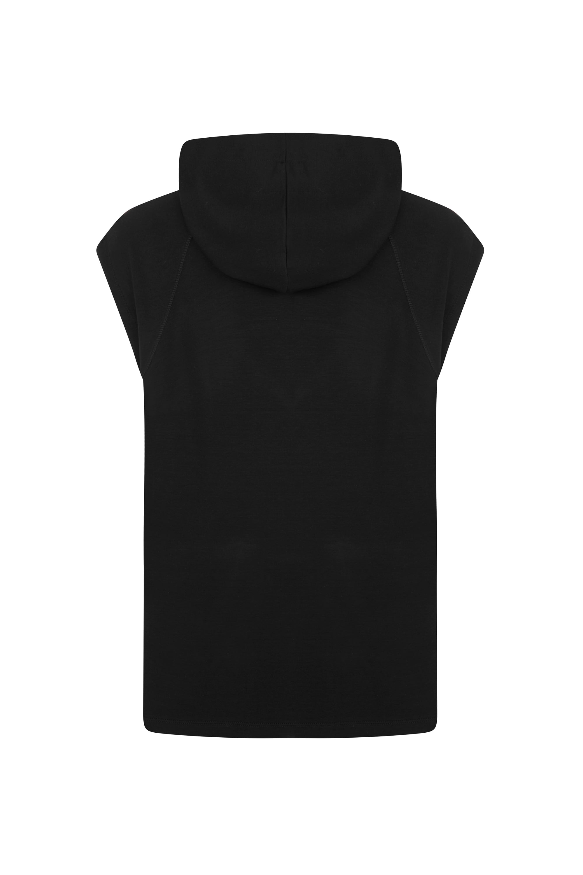 FERMUARLI KAPÜŞONLU KISA KOLLU SWEATSHIRT