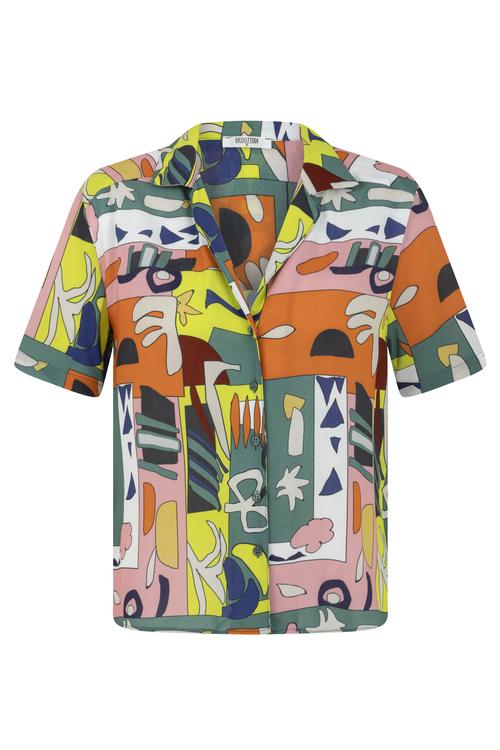  DESENLİ OVERSIZE KISA KOLLU GÖMLEK