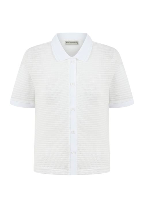  ÇİZGİLİ KISA KOLLU TRİKO BLUZ