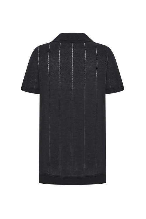  ÖRGÜLÜ POLO YAKA KISA KOLLU TRİKO