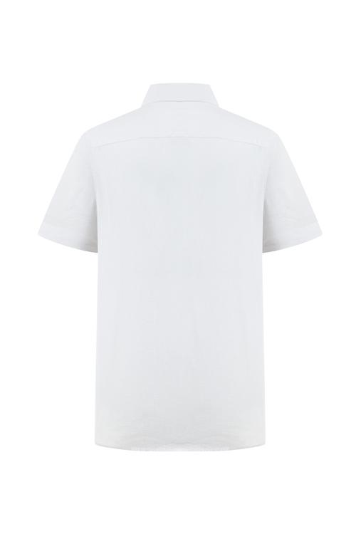  KISA KOLLU REGULAR FIT KETEN GÖMLEK