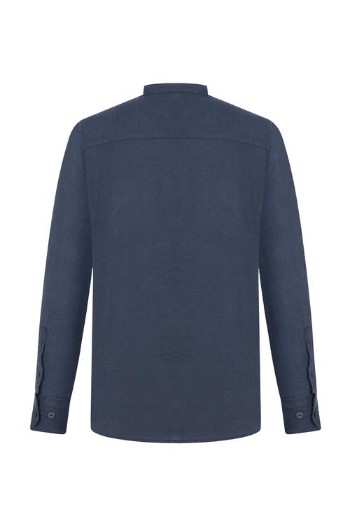  HAKİM YAKA REGULAR FIT KETEN GÖMLEK