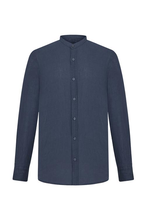  HAKİM YAKA REGULAR FIT KETEN GÖMLEK