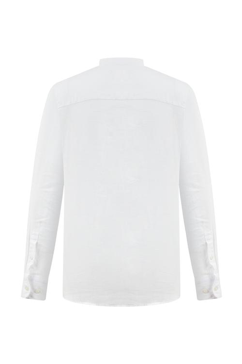  HAKİM YAKA REGULAR FIT KETEN GÖMLEK