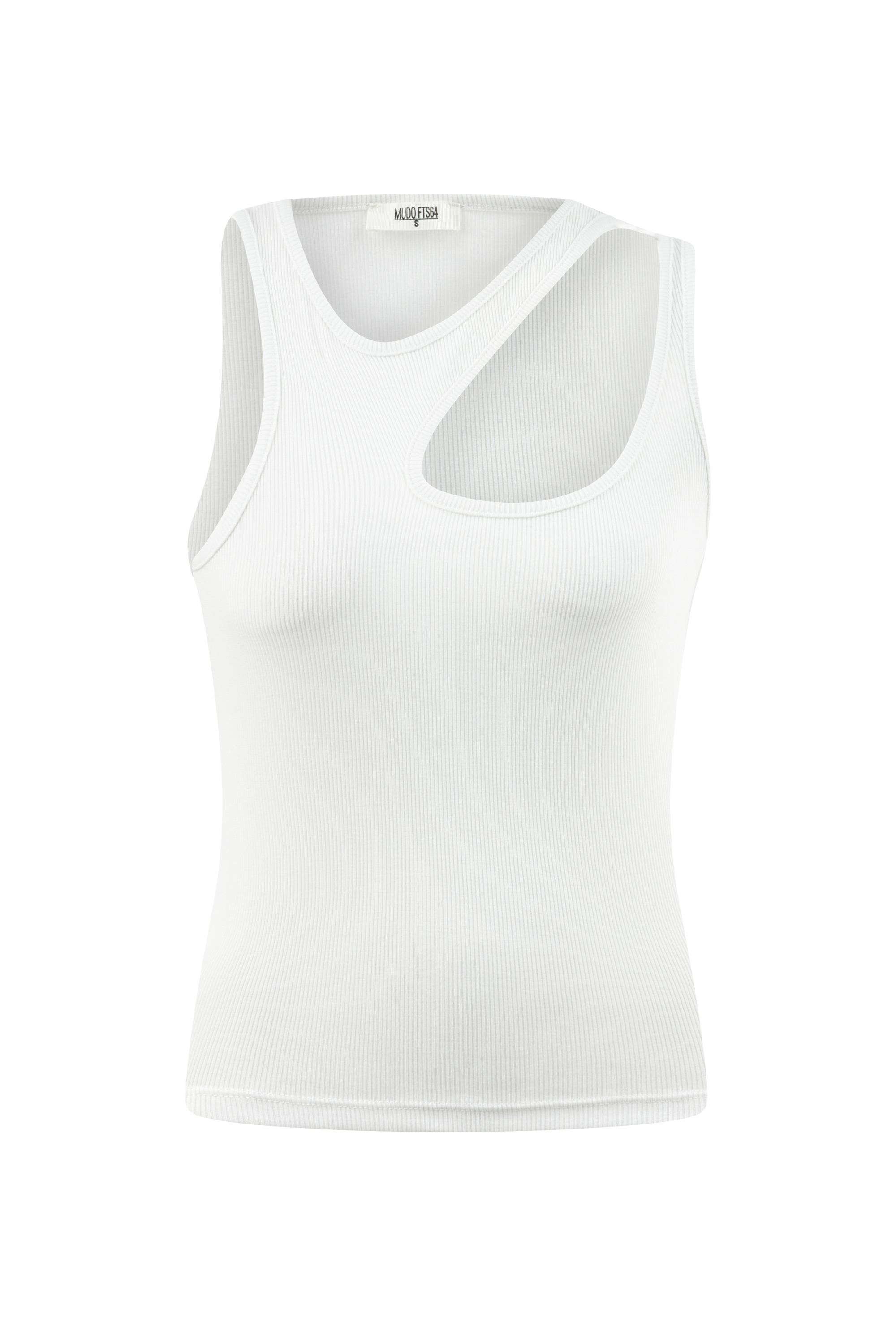 CUT OUT DETAYLI KOLSUZ T-SHIRT