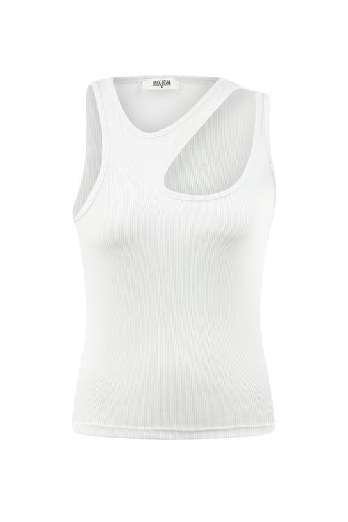  CUT OUT DETAYLI KOLSUZ T-SHIRT