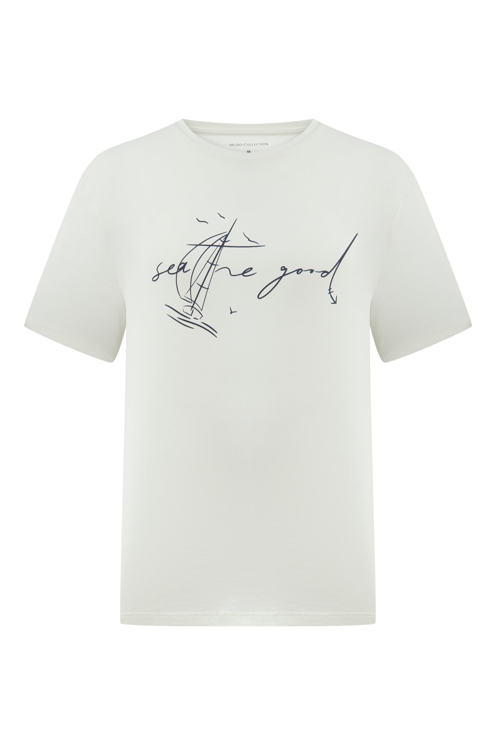 MARİN BASKI BİSİKLET YAKA KISA KOLLU T-SHIRT