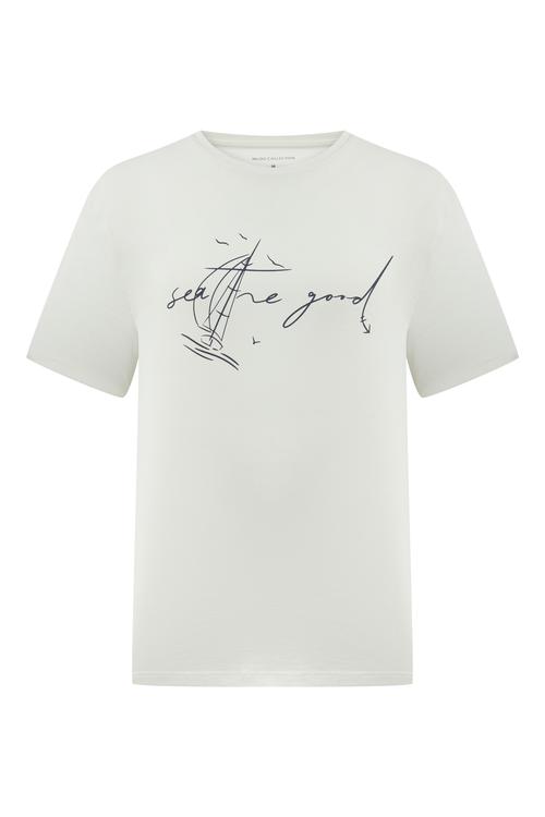  MARİN BASKI BİSİKLET YAKA KISA KOLLU T-SHIRT