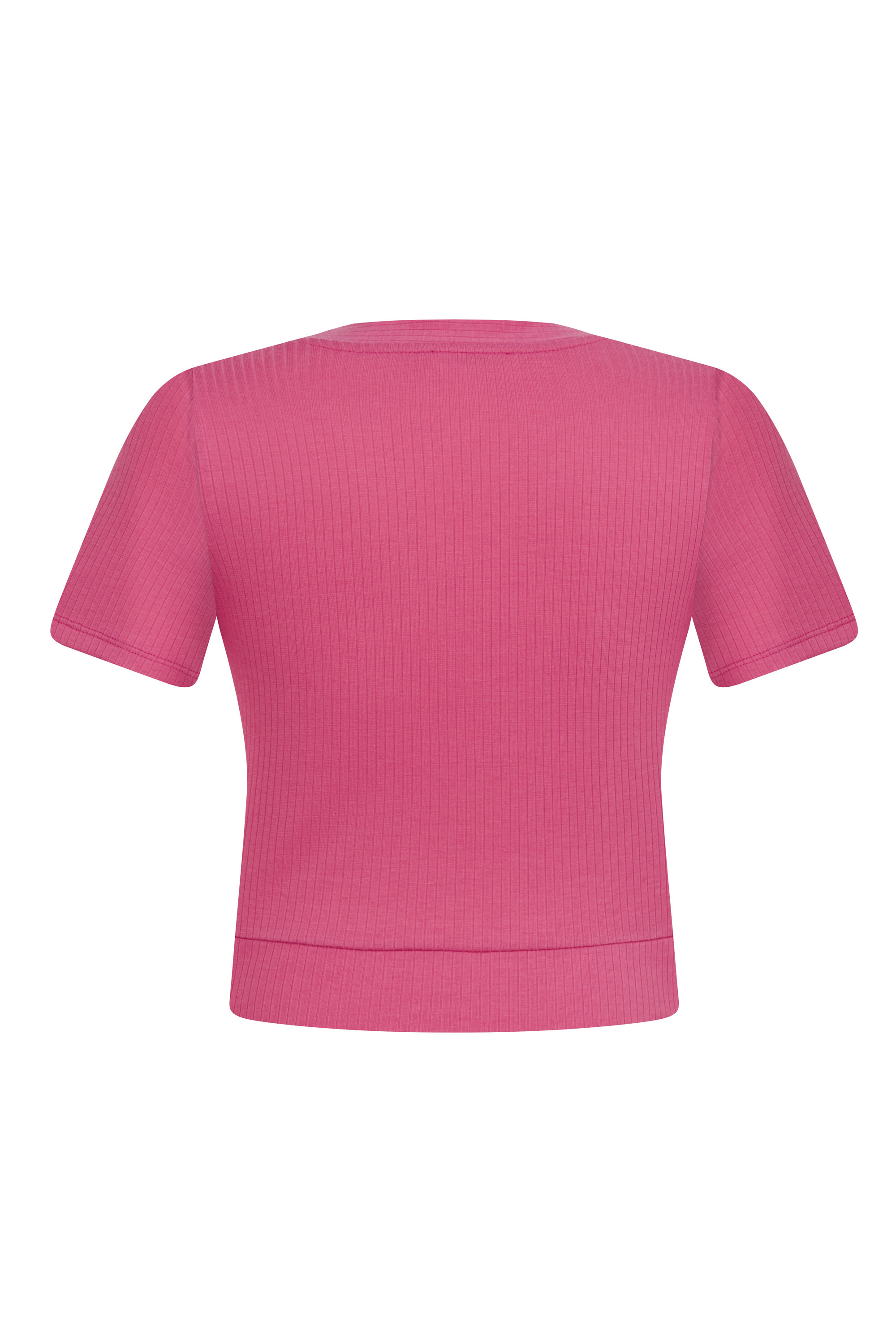 V YAKA KISA KOLLU CROP T-SHIRT