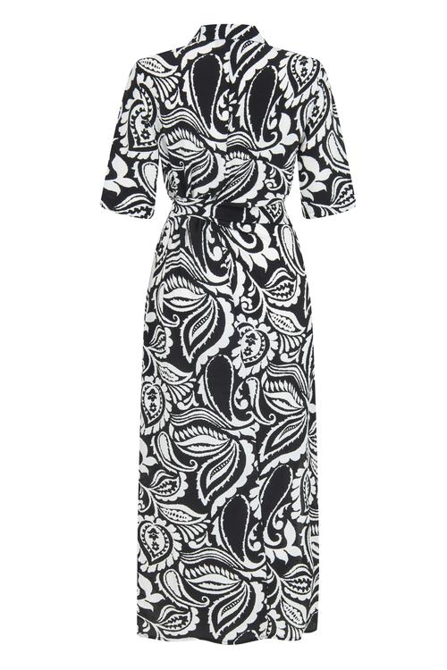  DESENLİ KISA KOLLU UZUN ELBİSE