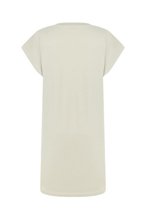  KISA KOLLU BİSİKLET YAKA MİNİ ELBİSE