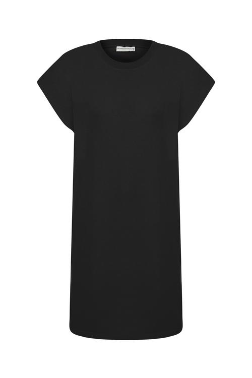  KISA KOLLU BİSİKLET YAKA MİNİ ELBİSE