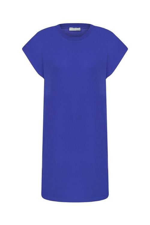  KISA KOLLU BİSİKLET YAKA MİNİ ELBİSE