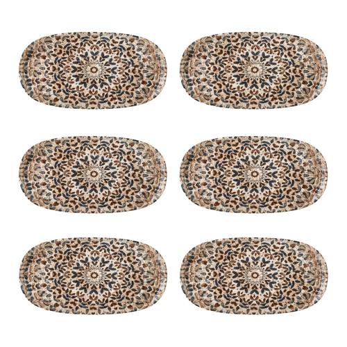  EPHESUS DÜZ KAYIK TABAK SETİ 34CM- 6LI