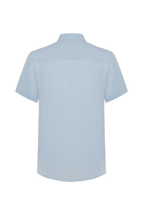  KISA KOLLU REGULAR FIT KETEN GÖMLEK