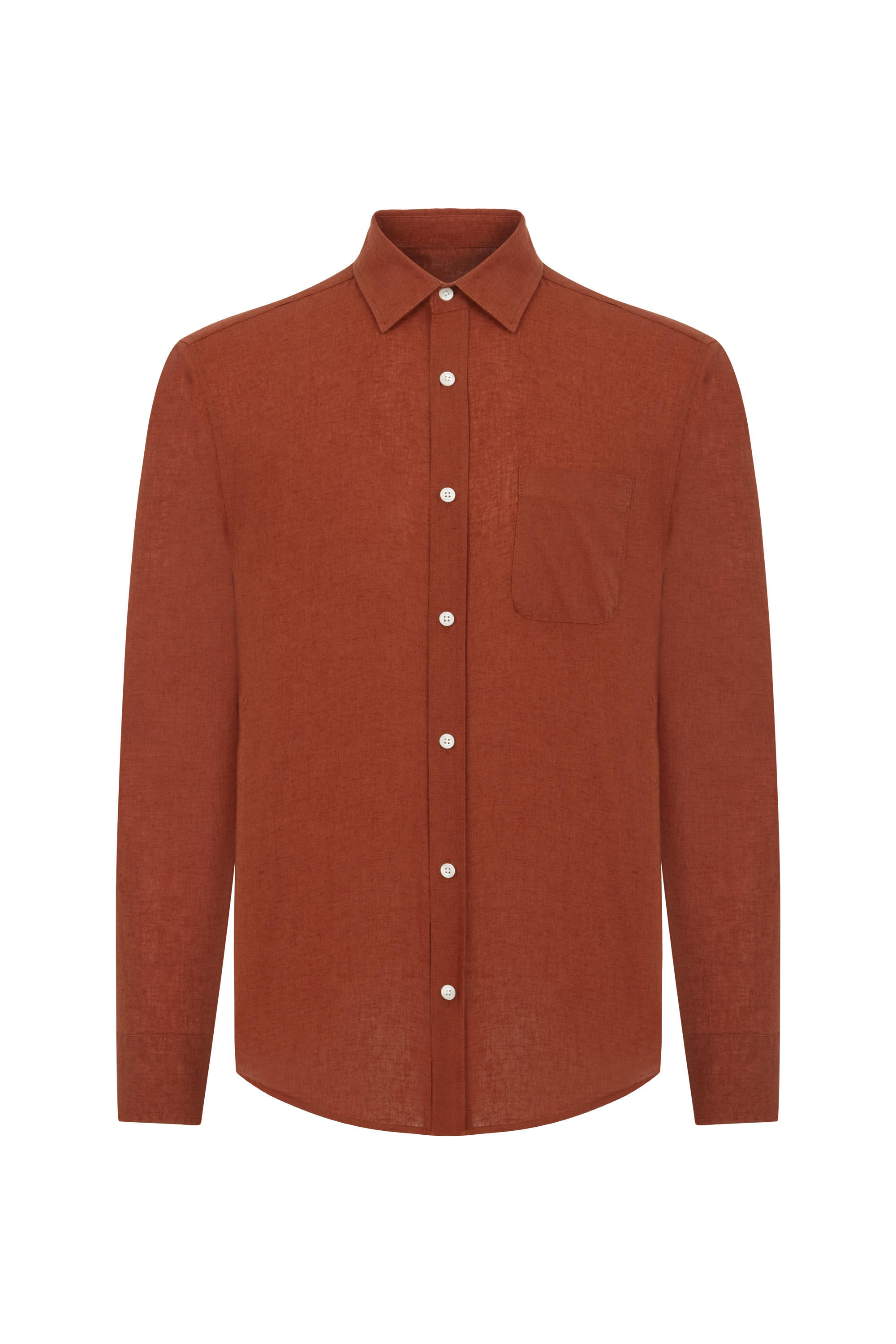 KETEN KARIŞIMLI REGULAR FIT GÖMLEK