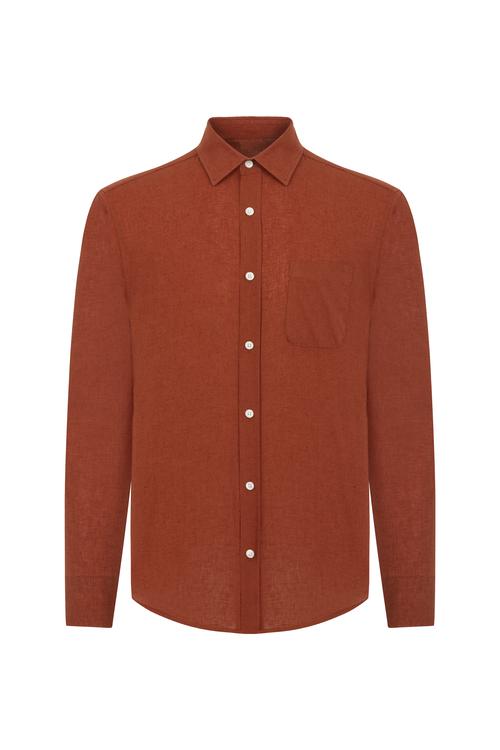  KETEN KARIŞIMLI REGULAR FIT GÖMLEK