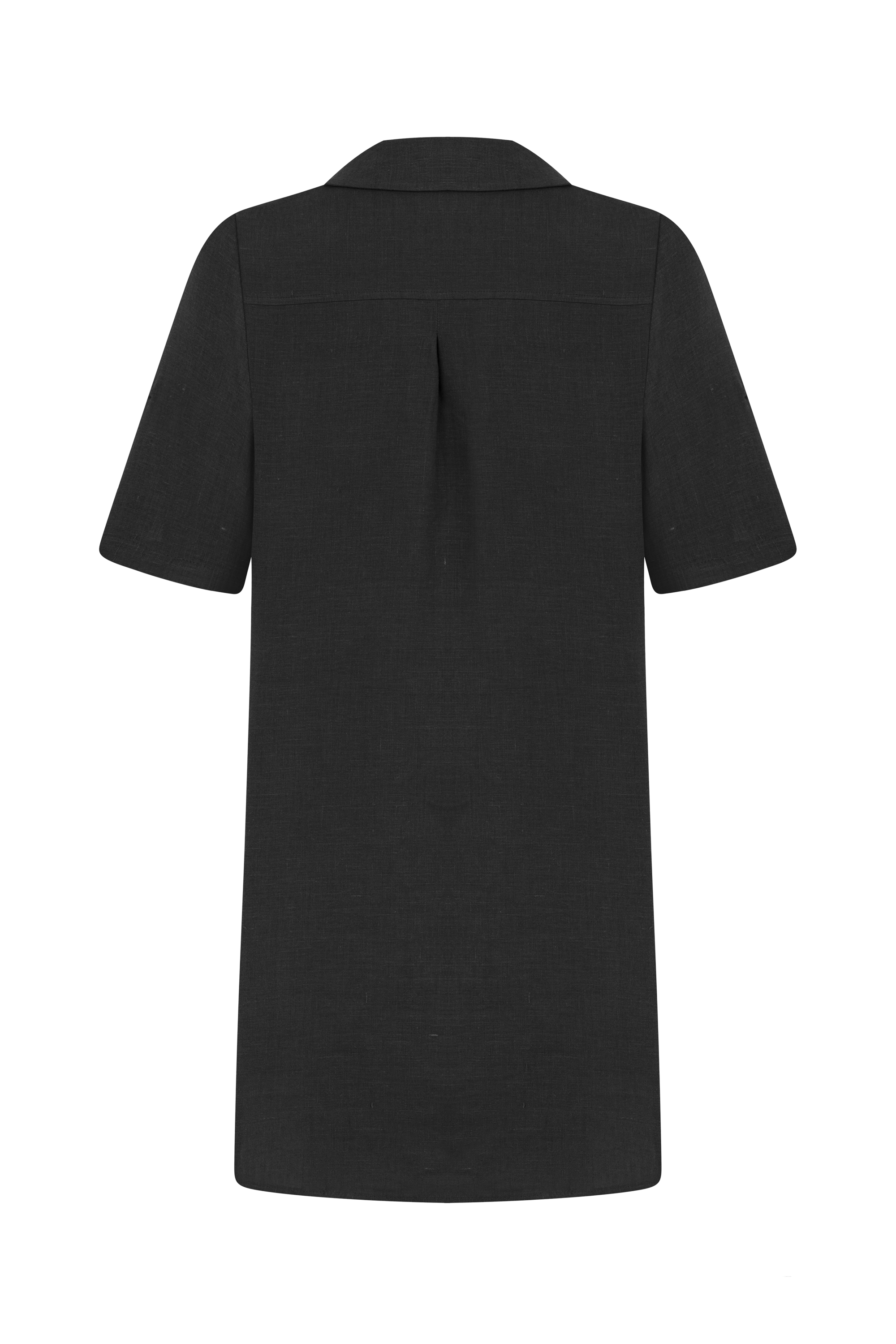 KISA KOLLU MİNİ KETEN ELBİSE