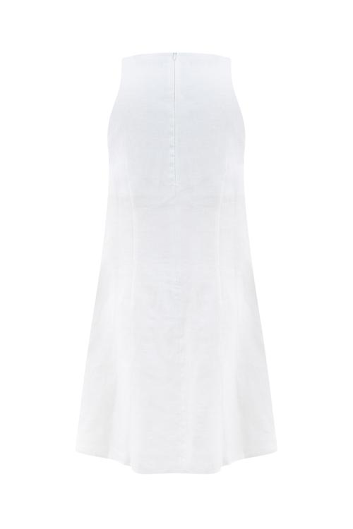  A FORM KETEN MİDİ ELBİSE