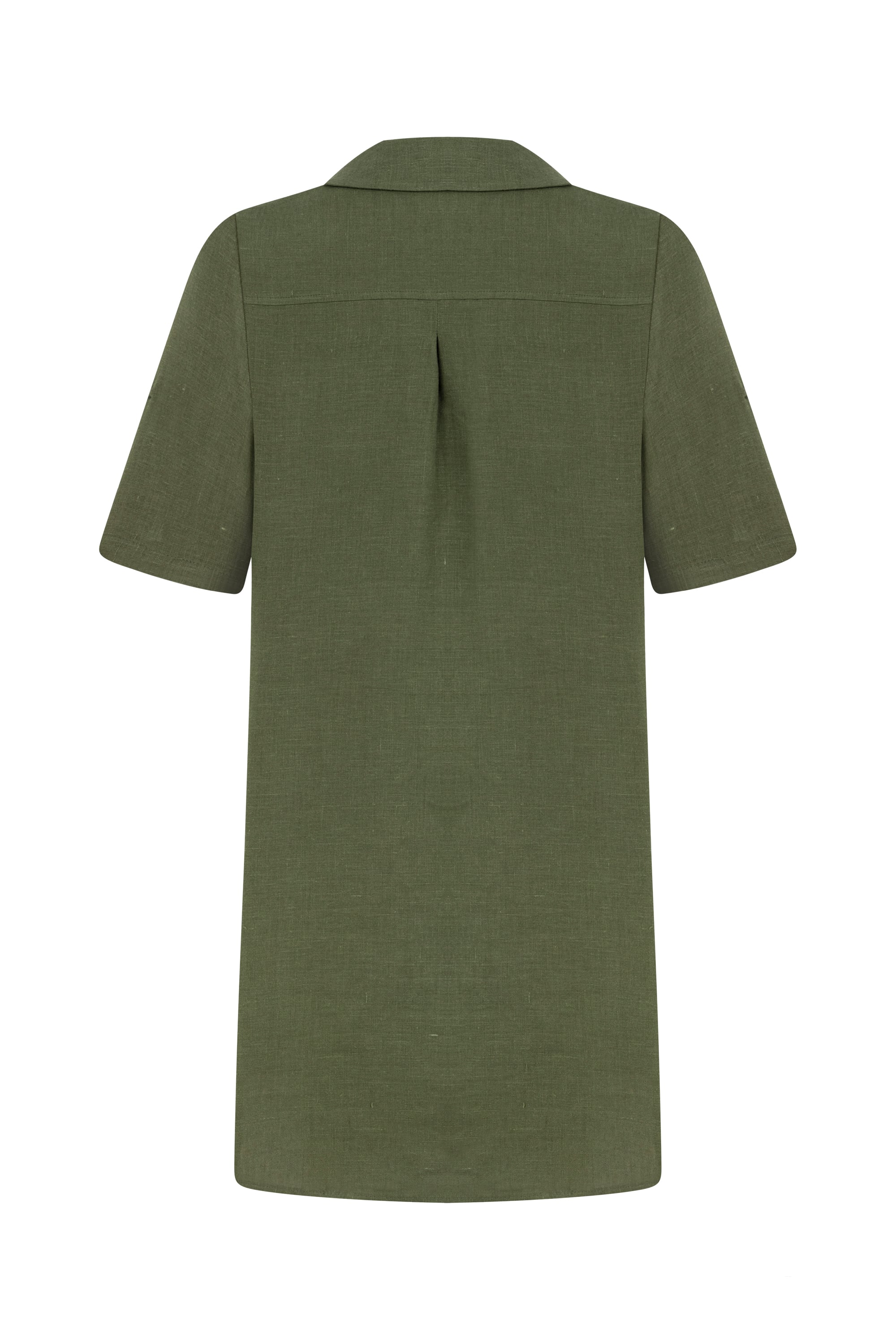 KISA KOLLU MİNİ KETEN ELBİSE