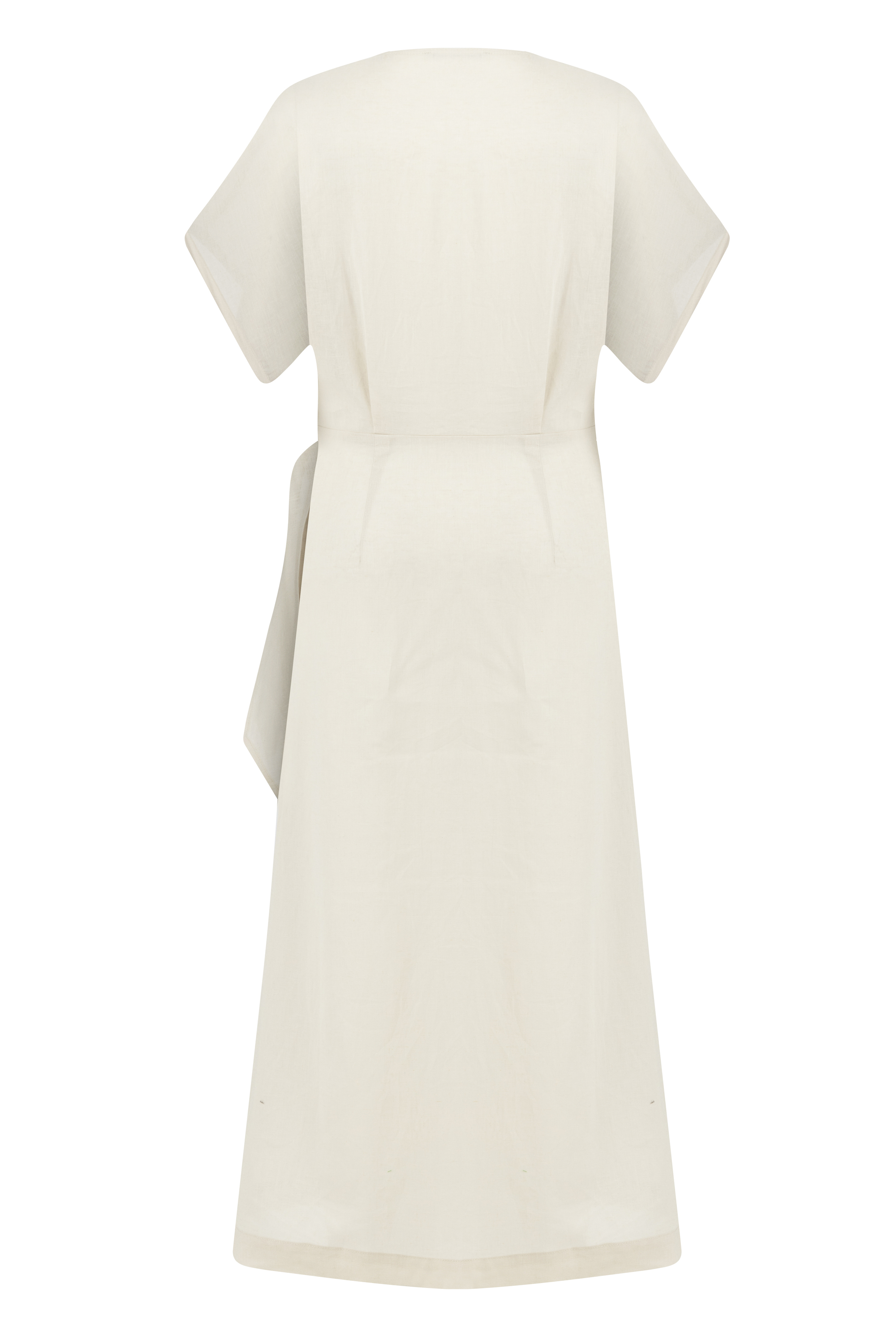 BAĞLAMA DETAYLI MİDİ KRUVAZE ELBİSE