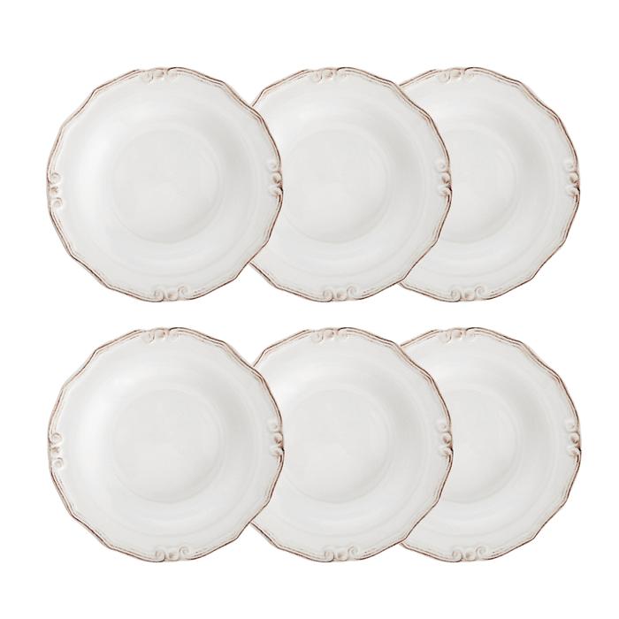 EKRU 6 LI ÇUKUR YEMEK TABAĞI SETİ 22CM